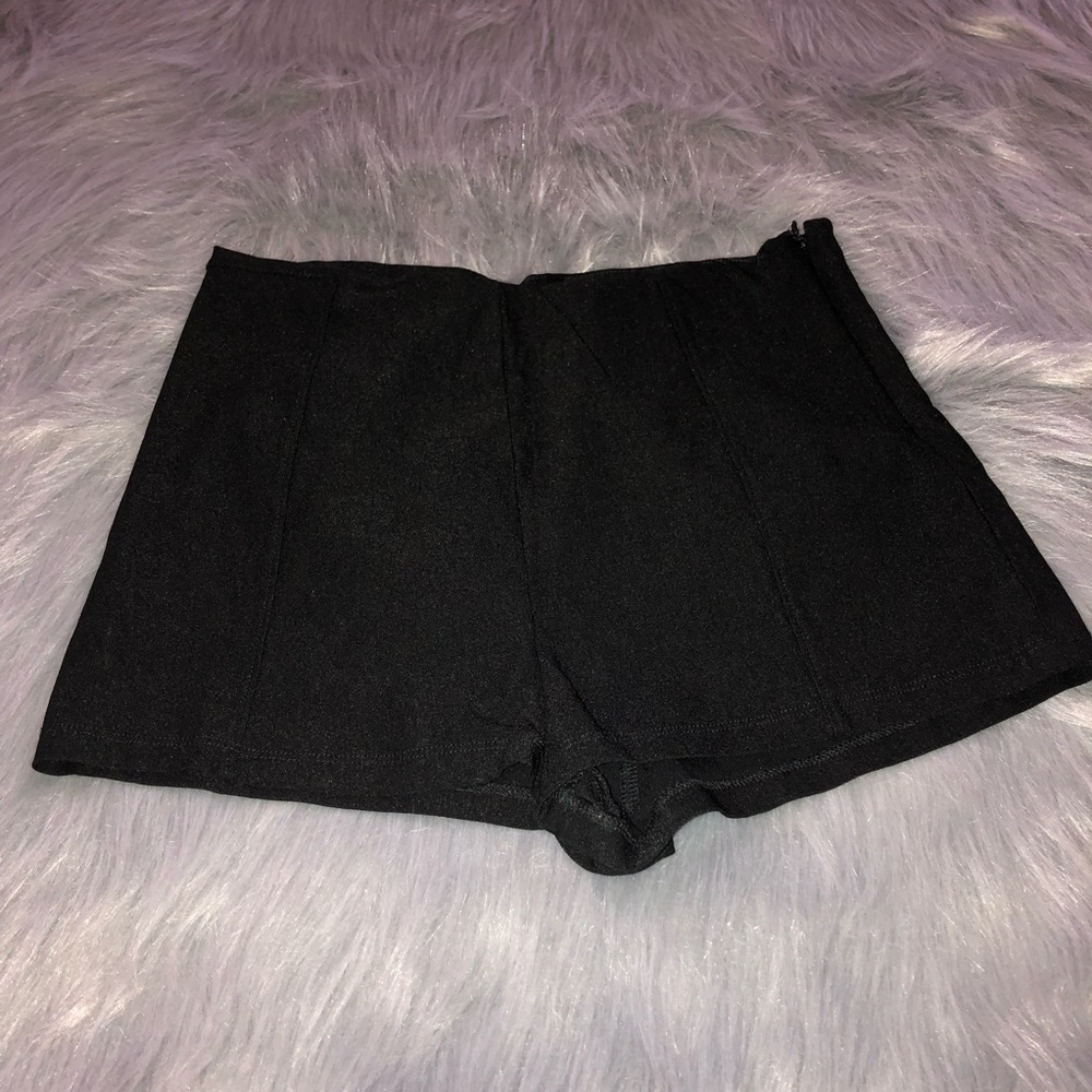 Charlotte Russe black side zip shorts